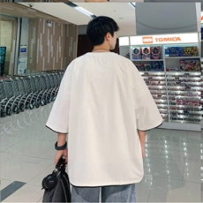 xZ116-T128-p20-控39M-5XL抖音拼接OVERSIZECLEANFITT恤夏季大码，男装T恤，星座116