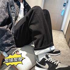 加绒加厚雪尼尔灯芯绒情侣款直筒裤子B221-LK21198-P55常规P50，男装休闲裤，电商B221