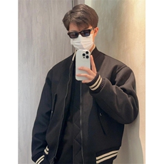 美式斜纹全羊毛骨感微廓形时装短款棒球服外套棉衣男潮JK9214，男装棉衣，星座1116A（原606A-3）