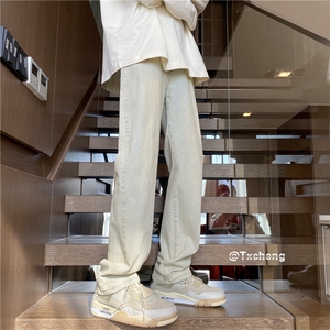 ins潮流男生水洗牛仔裤高街修身小脚裤B315-K23252-P50控68图片