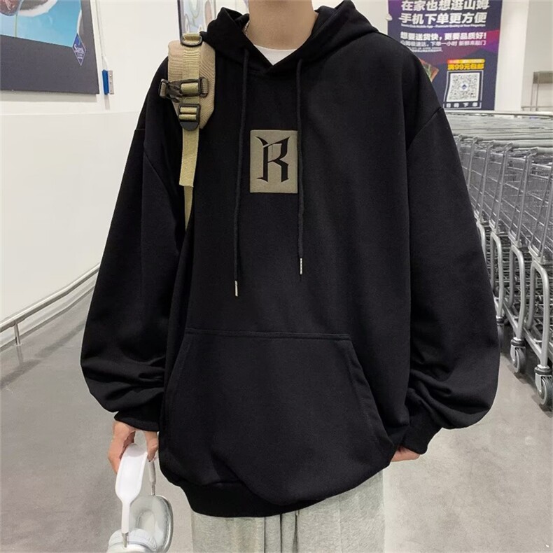 卫衣男ins潮春秋复古宽松慵懒风外套春oversize连帽上衣Y1323-P35,男装卫衣,星座1008