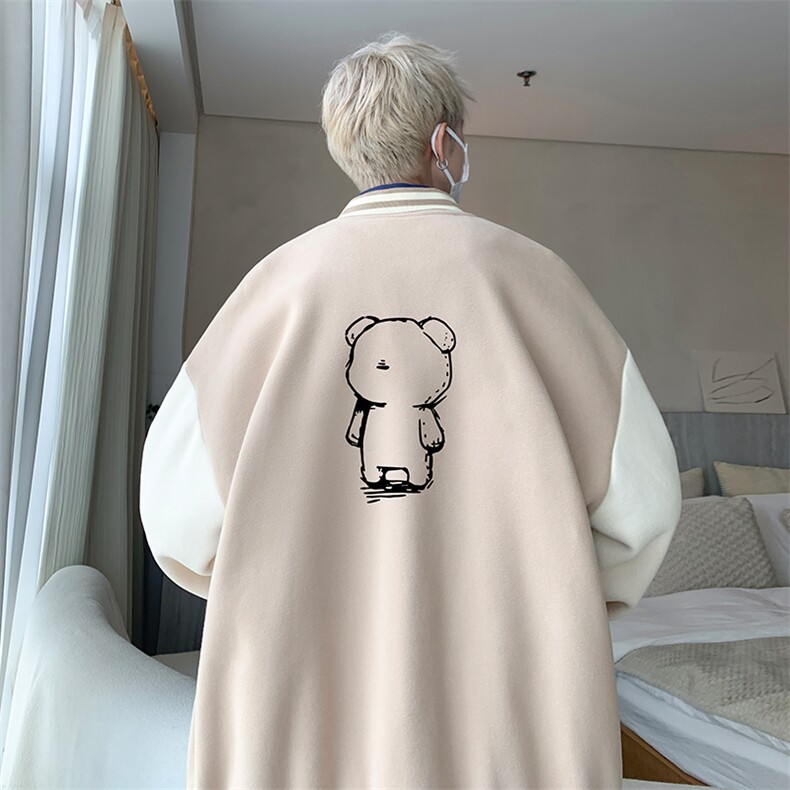 摇粒绒棒球服男大码开衫卫衣男夹克 BF86339-P65图片