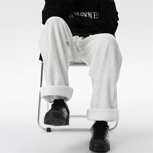 8XL-M加绒卫裤加肥加大码侧边褶皱裤子运动长裤KZ1901/P50加绒60图片