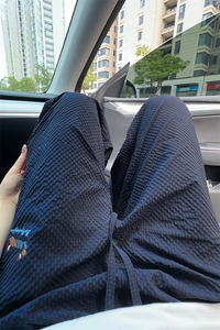 特批P25无差价夏季美式薄款刺绣腊肠狗泡泡纱男大码阔腿长裤K5688图片