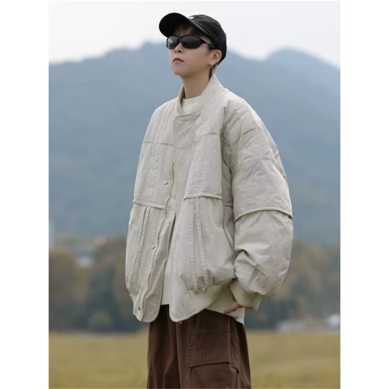 日系流行简约百搭拼接工装棉衣新款原宿潮流ins气质文艺MF359-P95，男装棉衣，星座412-3