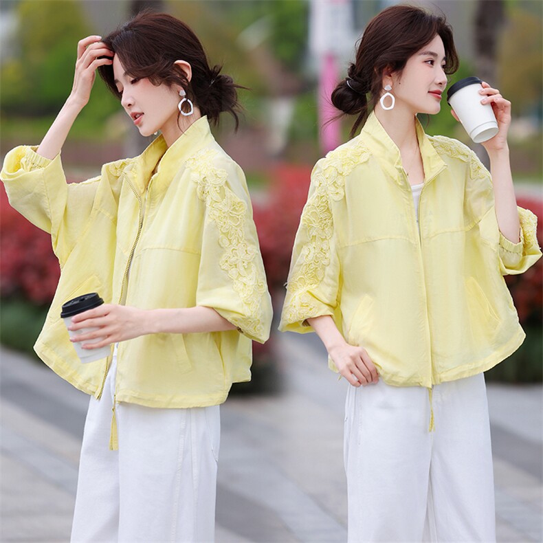 2026夏季新款时尚宽松百搭减龄薄款帽子拼接上衣，女装短外套，鑫源服饰