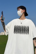 240G重磅美式印花纯棉大码宽松休闲短袖T恤T329-P25控38，男装T恤，电商B219A