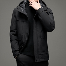 DJ9811钱塘2020-3中长款商务休闲连帽时尚中年男士羽绒服P258，男装羽绒服，钱塘207-3