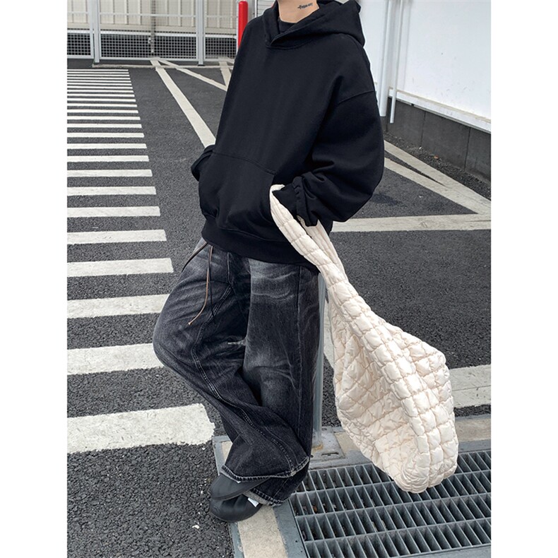灰色cleanfit男生短款卫衣美式重磅连帽大帽衫廓形外套潮WY004P48,男装卫衣,电商B312