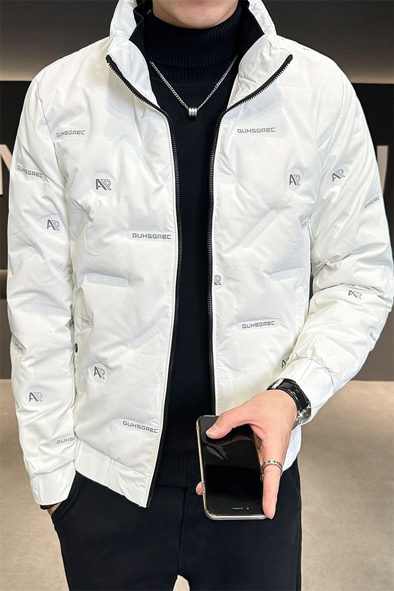 冬季羽绒服男士2026新款男装潮牌轻薄保暖立领冬装白鸭绒加厚外套,男装羽绒服,电商B212（原钱塘6029）