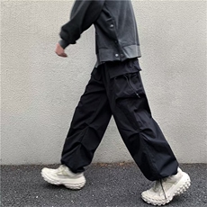 工装裤男潮牌ins高街抽绳嘻哈宽松束脚阔腿裤G182P43，男装休闲裤，星座1116-2