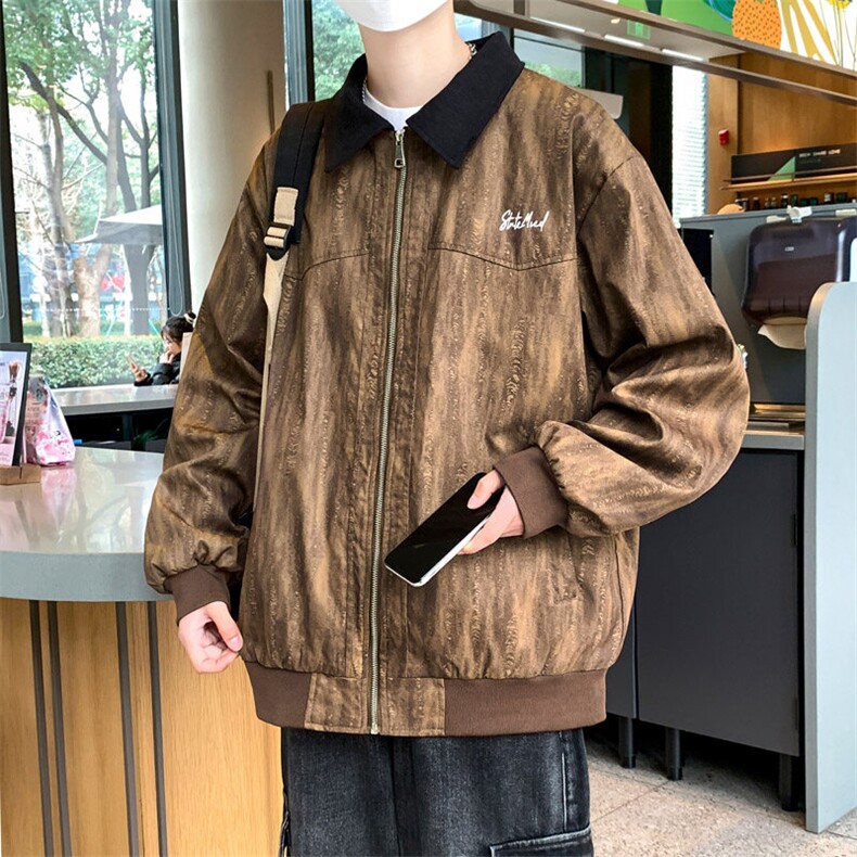春季新款大码扎染印花外套春秋痞帅休闲夹克A436-JK2589-P70,男装夹克,电商A436