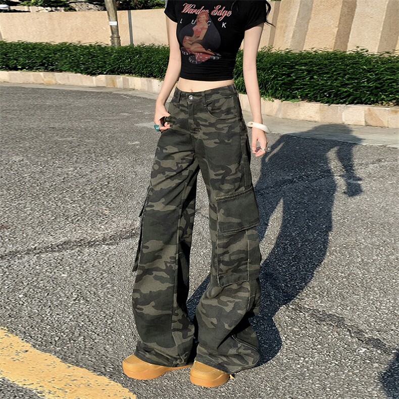 美式复古迷彩工装裤男女2026新款多口袋设计感宽松显瘦YD6602-P55,男装工装外套,星座509