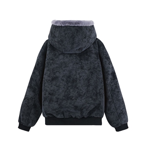 数据座山雕座山雕加绒PU皮男女同款连帽宽松棉衣PYM657 P95图片