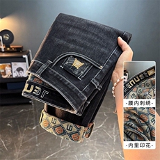 1506-01/KS2051/P49男牛仔裤直筒印花时尚百搭修身弹力休闲裤男，男装牛仔裤，星座1506-1