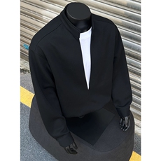 网图秋装美式层次感假两件立领卫衣男TX222Y-P60卫裤TX222K-P48，男装休闲裤，电商C213(原B265)