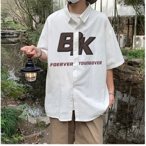 日系工装短袖衬衫男款夏季少年休闲衬衣学院风百搭宽松外套 C3021图片