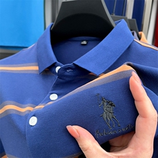 2023夏季新款短袖T恤保罗polo衫中年商务休闲男装半袖翻领男薄款，男装Polo衫，电商B212（原钱塘6029）