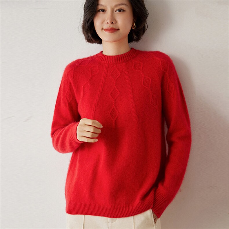优雅气质秋冬必备高级简约经典羊绒衫,女装羊绒衫,米琪莲羊绒