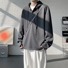 连帽卫衣男春季新款港风宽松华夫格大码长袖套头上衣CH59-P38，男装卫衣，星座214-3