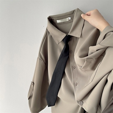 M-8XL领带衬衫短袖特大码垂坠感夏季冰丝外套DK制服衬衣DC5005P45，男装衬衫，电商B238