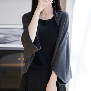 莱赛尔针织披肩防晒衣外套女2025新款慵懒宽松外搭上衣冰丝空调衫图片