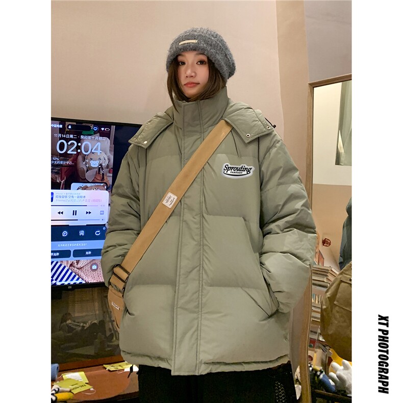 中性民宿风新标白鸭绒贴标连帽羽绒服A268-YR361P225控298，男装羽绒服，电商A268