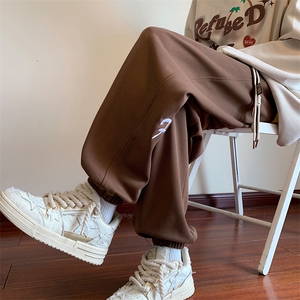 美式潮流休闲裤男港风宽松直筒拖地裤束脚裤卫裤 KP766 P45图片