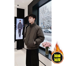 现货美式高街休闲棉衣夹克三防立领纯色户外工装加厚棉服外套，男装夹克，电商A486