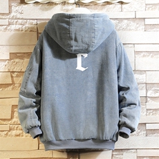 牛仔外套加厚加绒衣男羊羔毛服男砖墙NM53284-P140，男装棉衣，电商A040A