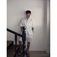 现货~夏季复古老钱风短袖衬衫男宽松休闲棉麻T恤上衣C031-特P30，男装T恤，星座1004-3