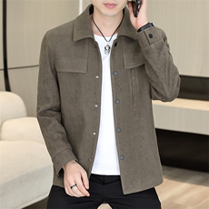韩版夹克男秋冬工装时尚上衣青年百搭纽扣外套J8322P100，男装夹克，星座914