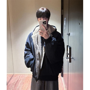 两面穿现货重磅短款座山雕棉衣男女双面穿毛毛绒棉服加厚外套图片