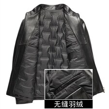 J97825加厚立领绵羊皮羽绒服男士外套皮衣冬季皮P650，男装皮衣，电商B360