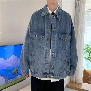 男秋季外套潮牌街头牛仔夹克R001P60图片