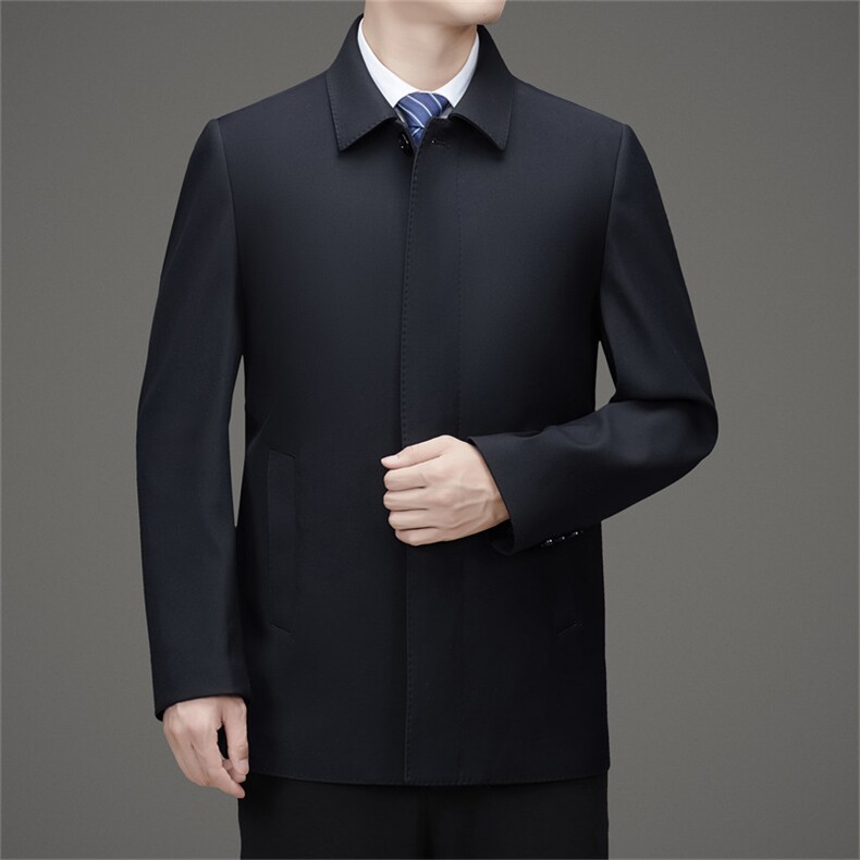 MJ8706秋冬款男士纯色夹克商务老干部外套通勤爸爸装翻领百搭男装，男装夹克，电商B360A（原721A）