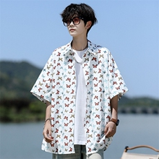 8XL-M花衬衫男短袖夏季薄款冰丝半袖宽松大码休闲外套DC28008P38，男装衬衫，电商B312