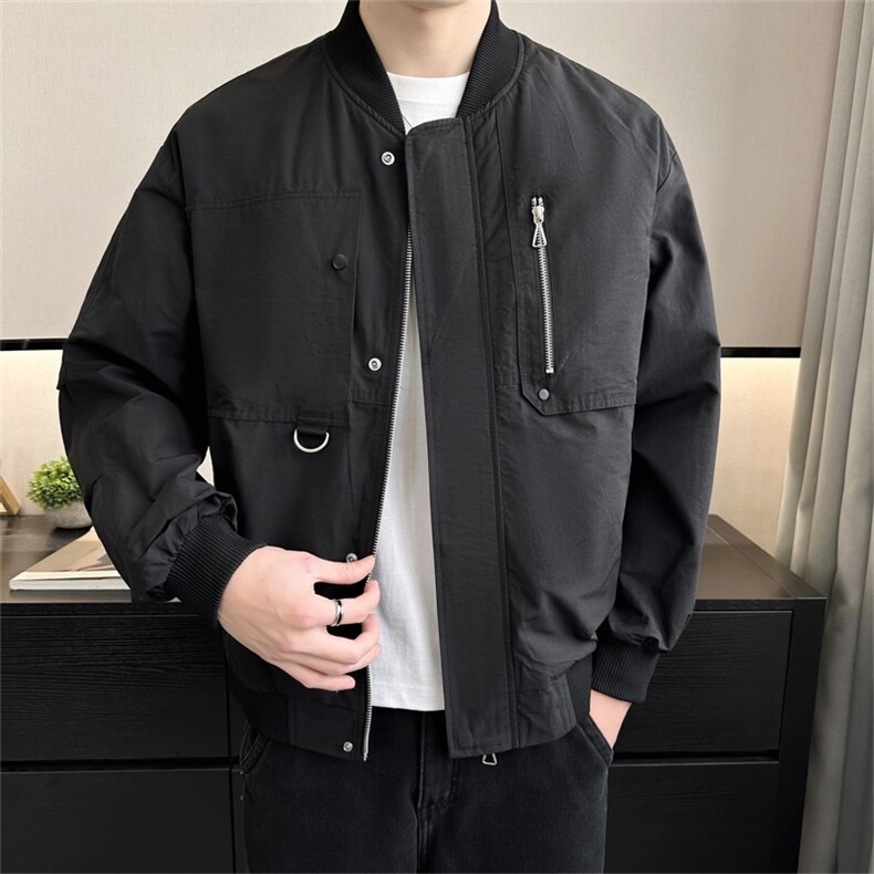 2025春装店主风新款棒球领休闲复古工装夹克外套男3325-P135,男装夹克,电商A413