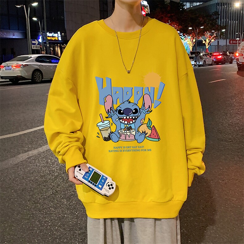 S6077-P28加绒款-P33秋季圆领卫衣男大码韩版宽松长袖外套,男装卫衣,电商A040
