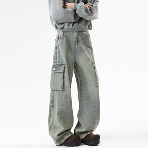 ！新秋现货复古工装牛仔裤809B-J132-P55,日系冬季校服穿搭针织图片