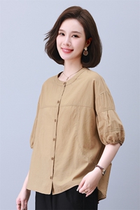 时尚宽松拼接短袖上衣 显瘦百搭气质女装衬衫图片