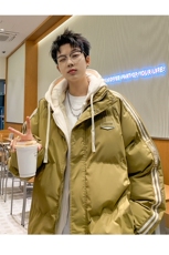 棉衣男冬季新款港风K宽松假两件宽松连帽学生棉服MY8882-P82，男装棉衣，星座214-3