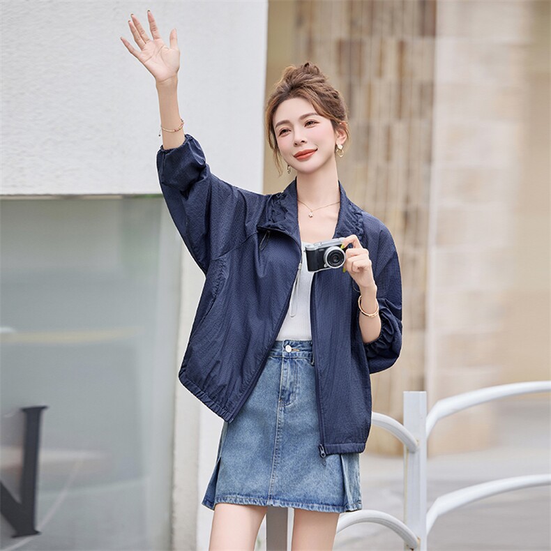 轻薄防晒衣女2025夏新款时尚宽松透气小个子休闲短款巨好看短外套,女装防晒衣,欧米莱