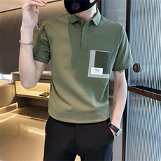 2026夏季口袋设计大码短袖T恤翻领时尚Polo衫T0234-P48，男装T恤，电商D342