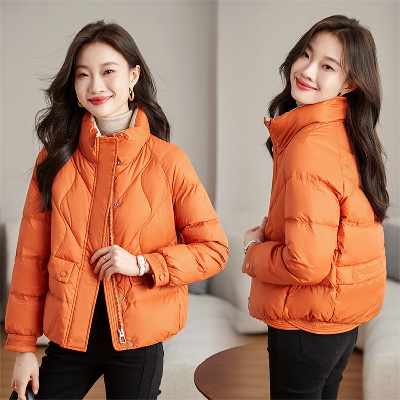 2024年冬季羽绒服短款90白鸭绒立领修身时尚羽绒外套，女装羽绒服，蝶眷