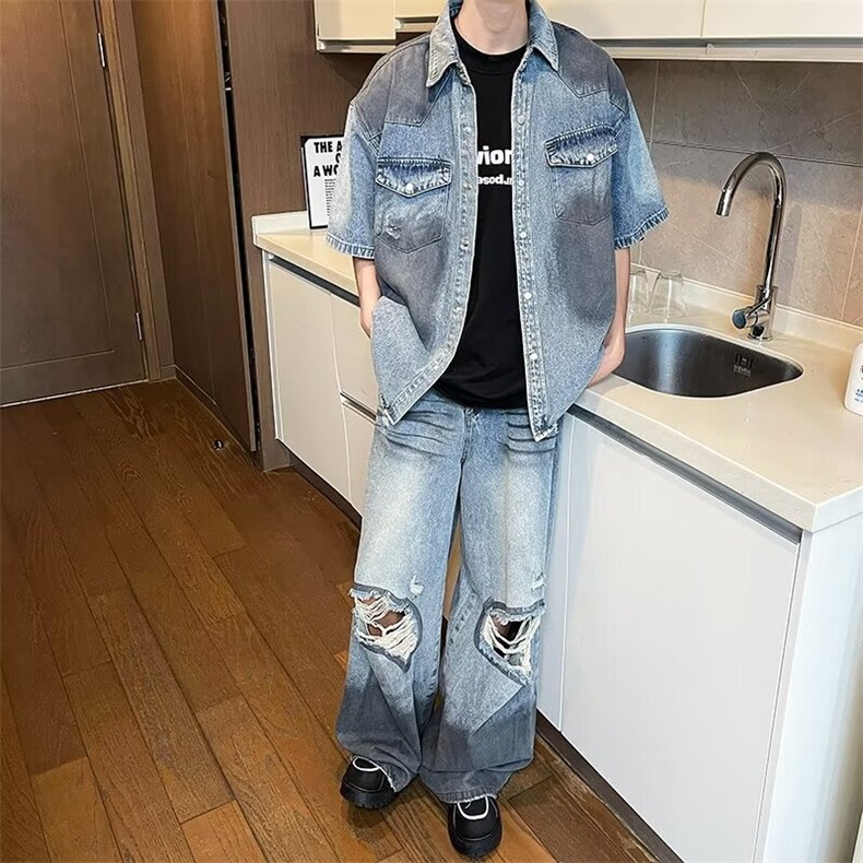 2024美式牛仔裤男款直筒长裤潮NC1100P55,男装牛仔裤,星座1116-2