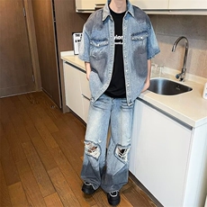 2024美式牛仔裤男款直筒长裤潮NC1100P55，男装牛仔裤，星座1116-2