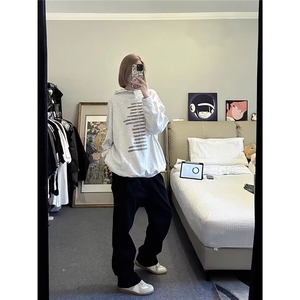 美式潮牌套头外套男士春秋季2025连帽重磅嘻哈卫衣服WYB115图片