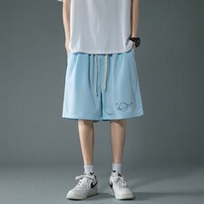 HD74238-P22华夫格短裤男大码宽松五分裤男直筒中裤，男装休闲裤，电商A040