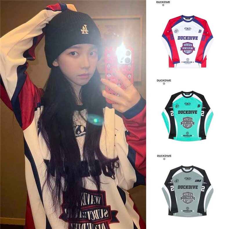 EAT原创拼色卫衣男宽松美式复古潮牌机车圆领纯棉情侣冰球服上衣，男装工装外套，星座506A